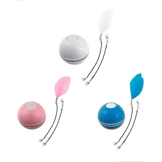 Bolinha Brinquedo Giratório Interativo Usb P/ Pet Cães Gatos
