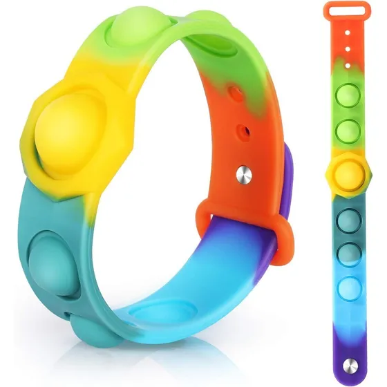 Pop It Antiestres Pulsera Multicolor De Silicona Pack X 2