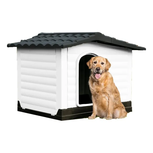 Casa Para Perro Raza Grande Térmica Interior/exterior 111cm Color Gris Oscuro