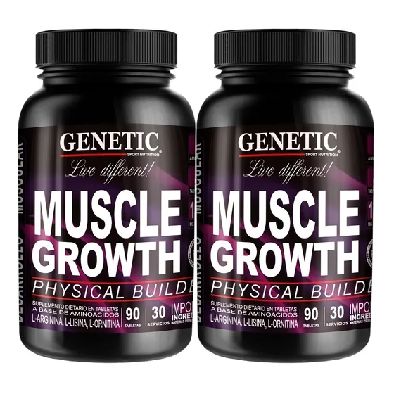 2 Muscle Growth Ox Nítrico Arginina Ornitina Lisina Genetic