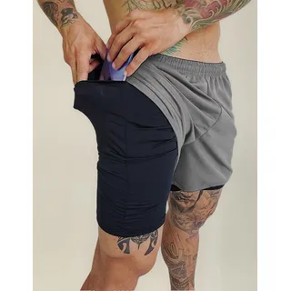 Short Bermuda Dryfit 2 Em 1 Academia Treino Corrida C/ Bolso Short Bermuda Dryfit 2 Em 1 Academia Treino Corrida C/ Bolso