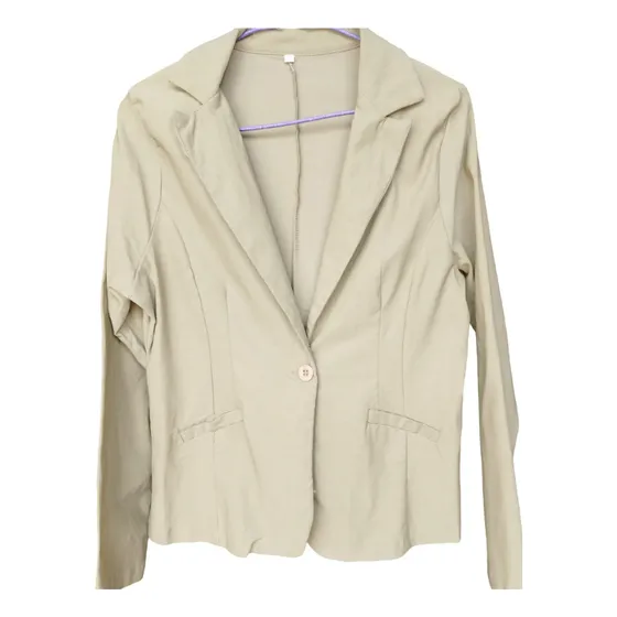 Chaqueta Blazer Dama Chequetas Manga Largas