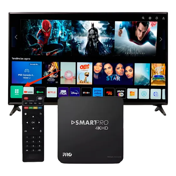 Smart Pro Tv Box 4k 16gb 2gb Ram Android Tv Youtube Wi-fi 5g