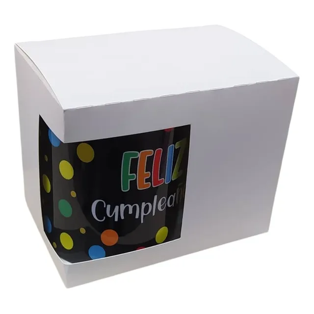 Cajas De Cartón Para Tazas 11 Onz X12 Unidades Blanco Negro