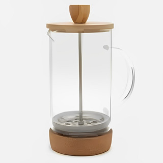 Prensa Francesa 600ml Chá Café C/ Tampa De Bambu Cafeteira Prensa Francesa 600ml Chá Café C/ Tampa De Bambu Cafeteira