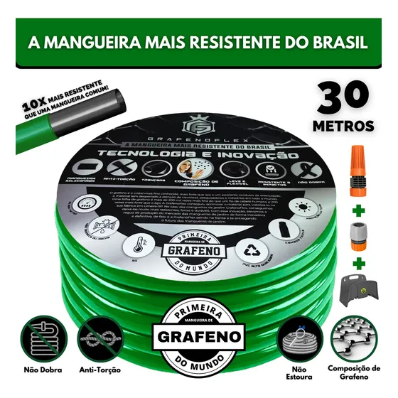 Mangueira De Jardim Anti-torção 30 Metros + Suporte - Gf