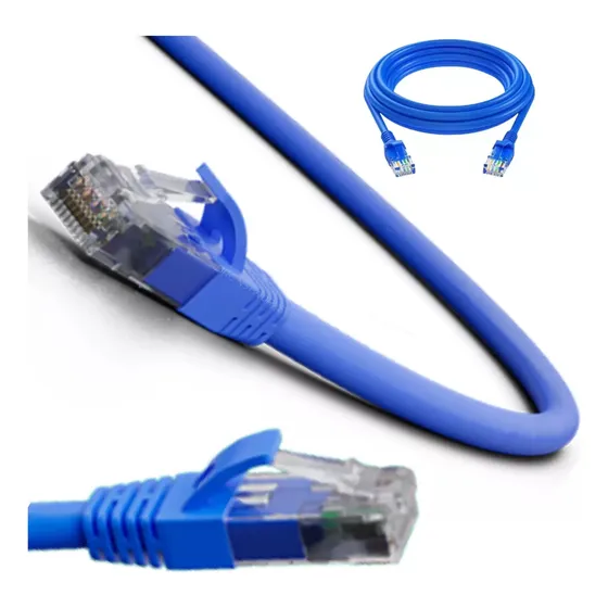 Cabo De Rede Patch Cord Cat6 Giga Utp Intelbras  Azul 1mt