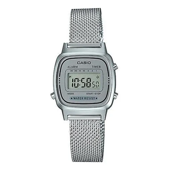 Reloj Mujer Casio La-670wem-7 Plateado Plateado Plateado