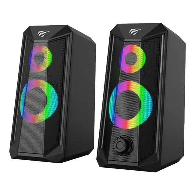Parlantes Gamer Usb Havit Pc Notebook Led Rgb Speaker Negro