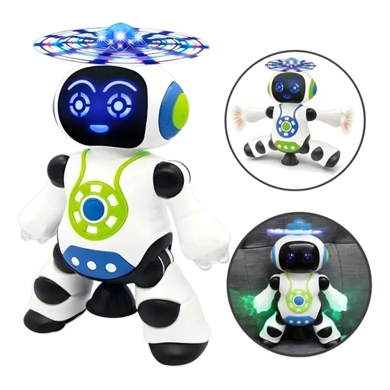 Brinquedo Robô Dança 360 Graus Robot Som Luz Infantil Lindo