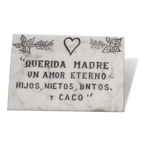 Placas Funerarias De Mármol Para Cementerio 20x18.