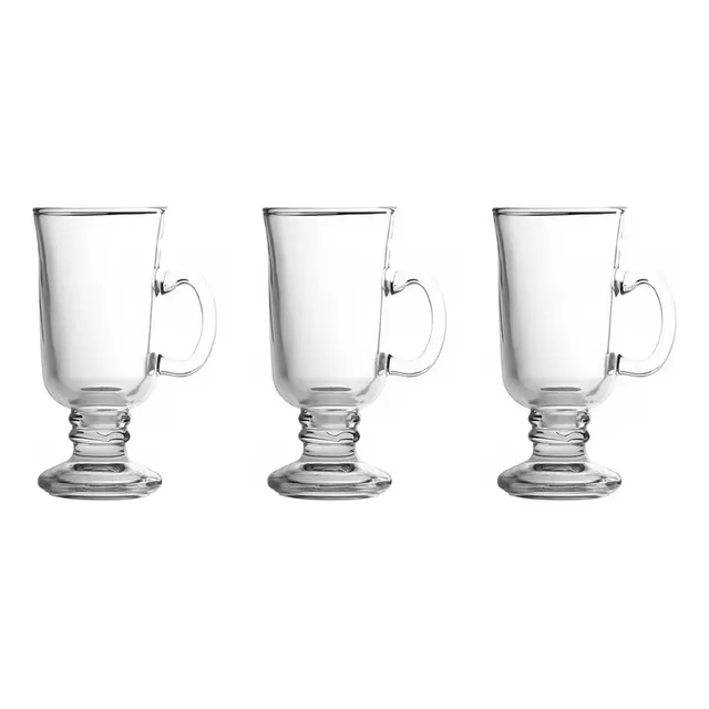 Set X3 Jarros De Cafe Vidrio Latte Machiatto Capuccino 240ml