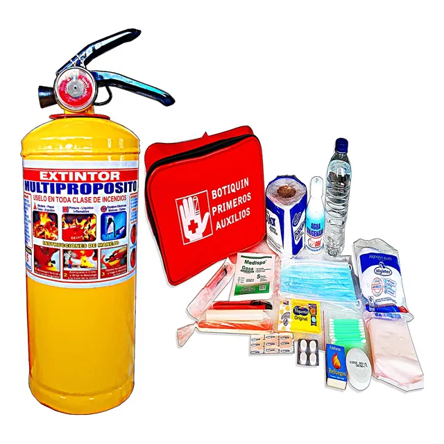 Botiquín 18 Elementos Con Extintor En Kit + Envío Gratis