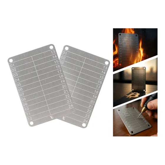 Kit 2 Un Metal Wallet Cripto Backup Seed Ledger Trezor