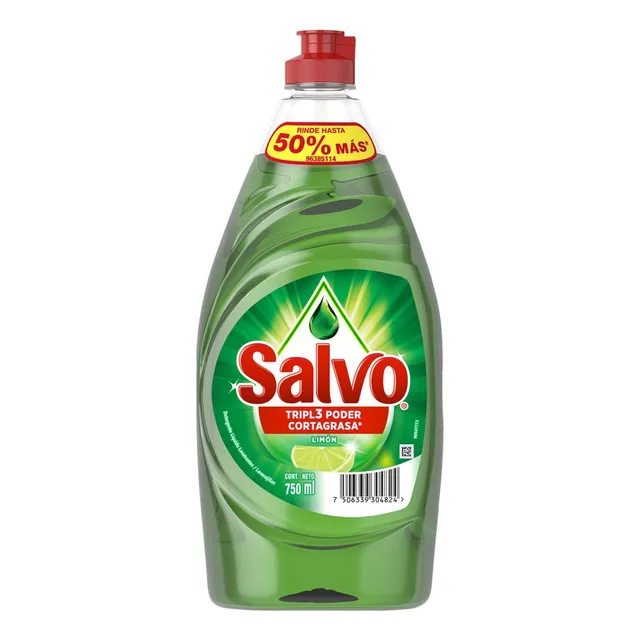 Lavatrastes Líquido Salvo Limón Y Power Clean 750ml C/u X3