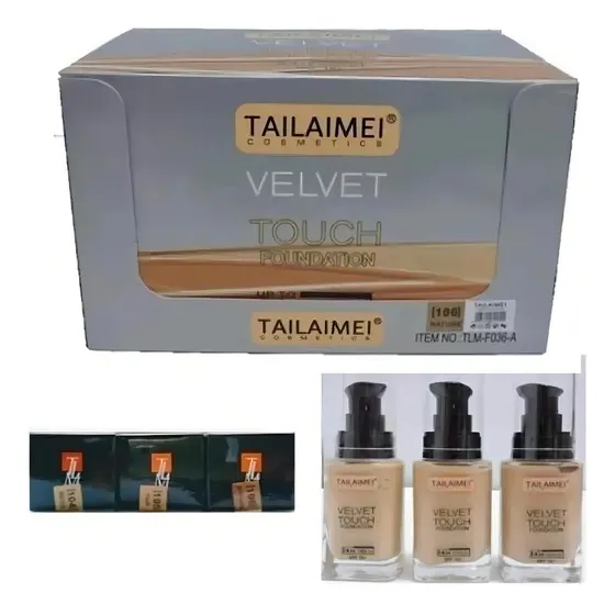 12pz Base De Maquillaje Liquido Tailaimei Spf10 24h Mayoreo Tono Piel