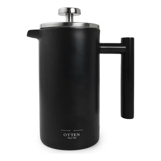 Cafetera Embolo Prensa Acero Otten 350 Ml Color Negro