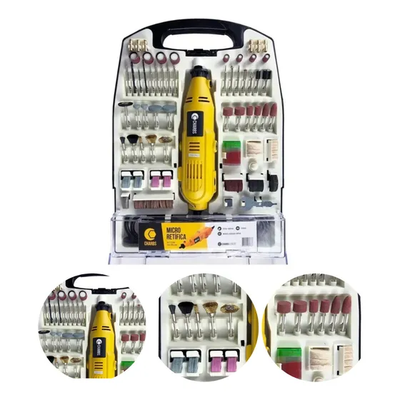 Kit Mini Retifica Completa 234 Acessórios E Maleta 100/220v