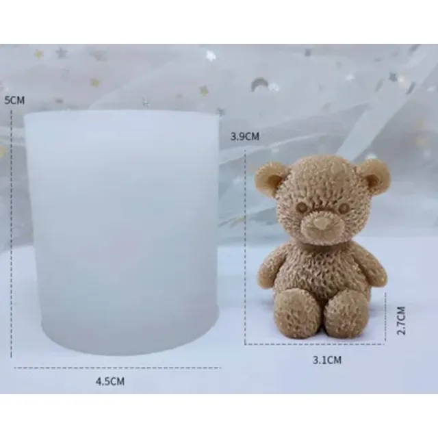 Molde De Silicona Oso Sentado Para Velas,  Resina, Yeso.