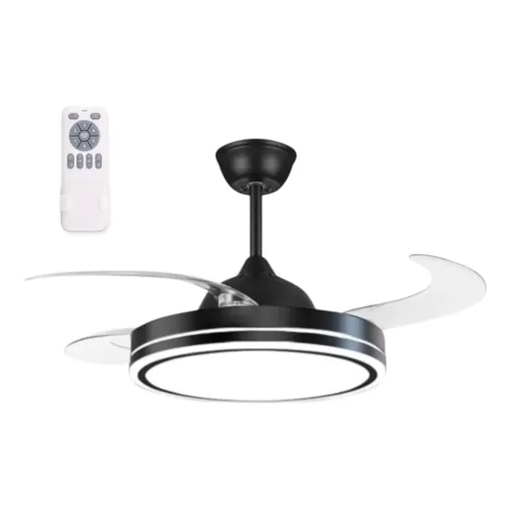 Ventilador De Techo Luz Cálida Fría Retráctil Con Control