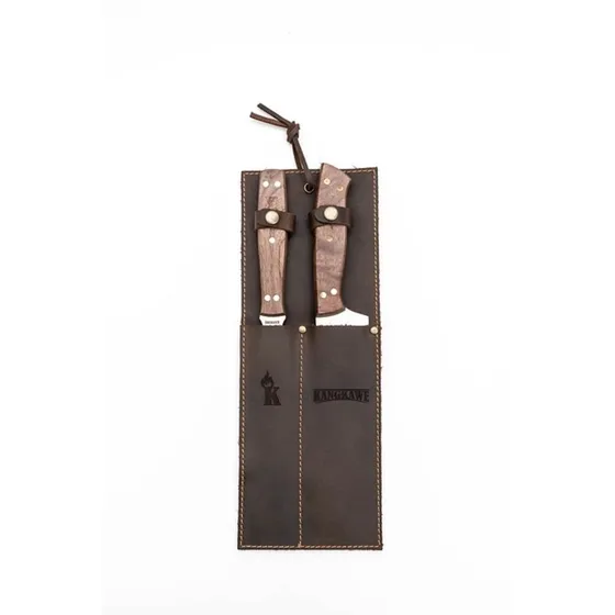 Set Cuchillo Tenedor Funda Cuero Kangkawe + Grabado Gratis