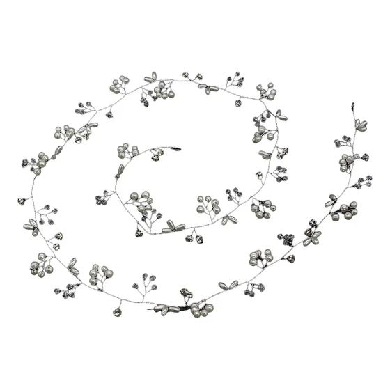 Tocado Diadema De Boda Perla De Cristal Para Novias 100 Cm
