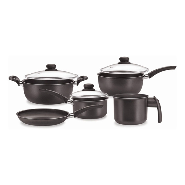 Conjunto De Panelas 8 Pçs Teflon Tampas De Vidro Promoção Conjunto De Panelas 8 Pçs Teflon Tampas De Vidro Promoção
