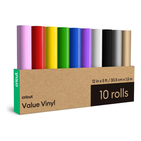 Vinil Permanente Cricut Value Rainbow Sampler 10 Rolos