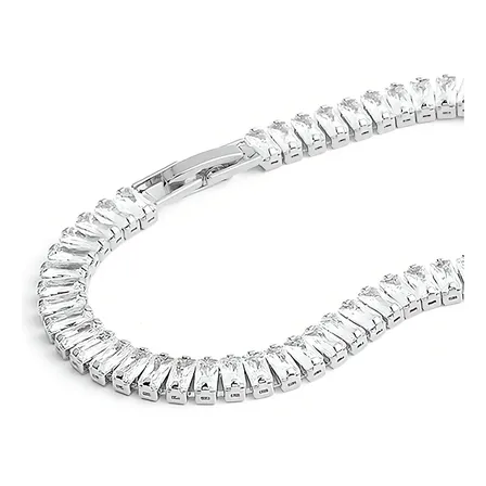 Choker Riviera Cravejado De Zircônia Antialérgico, Com Acabamento Em Prata Choker Pedra Cristal 35cm