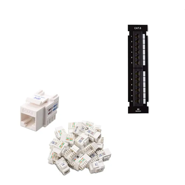 Panel De Conexiones Vertical Cat6 De 12 Puertos En Blanco