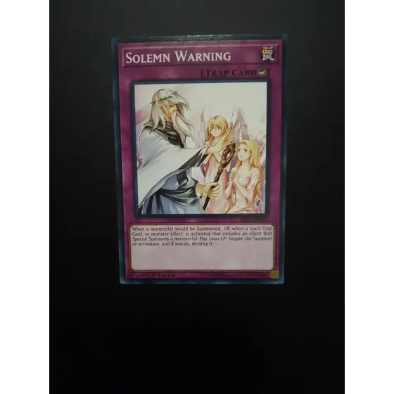 Solemn Warning Sr05-en037 Yu Gi Oh! 1st Ed Maxgamessm 