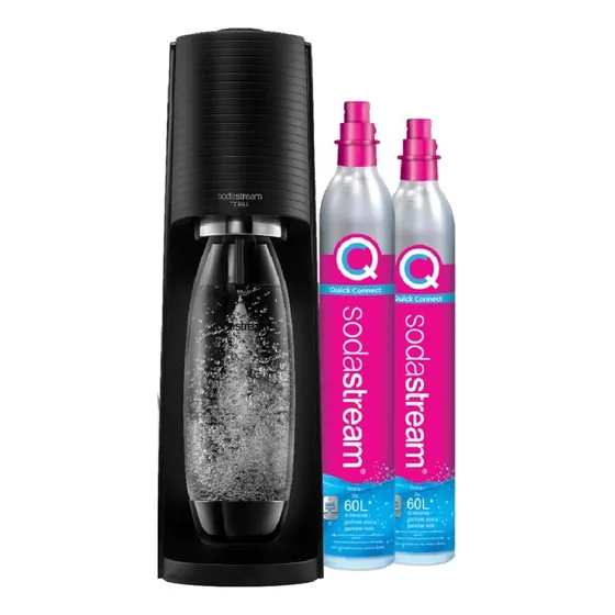 Máquina Para Hacer Soda Sodastream Terra X 2 Cilindros 1l Color Negro