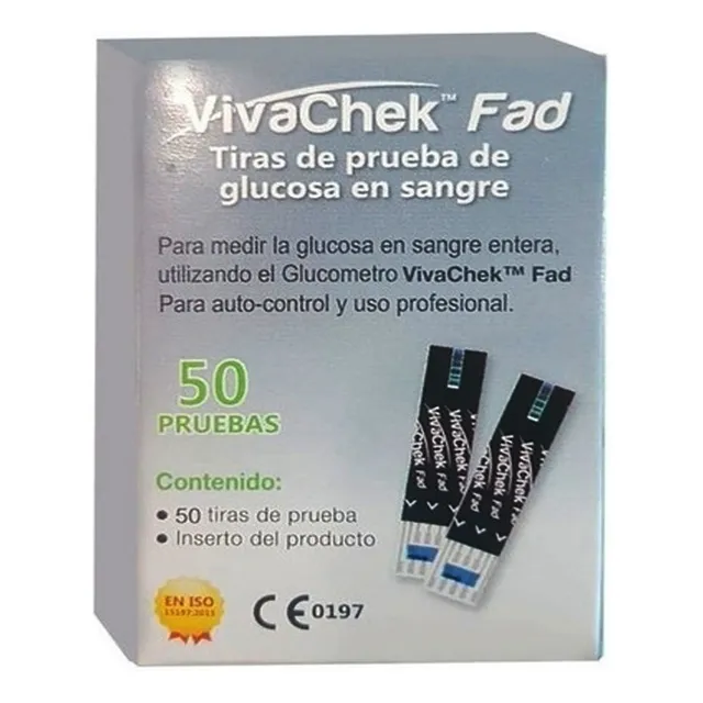 Tiras Reactivas Para Glucómetro Vivachek Fad