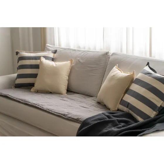 Pillow Manta Protector Cubre Asiento Sillon Tusor 3 Cuerpos Color 2- Gris elefante