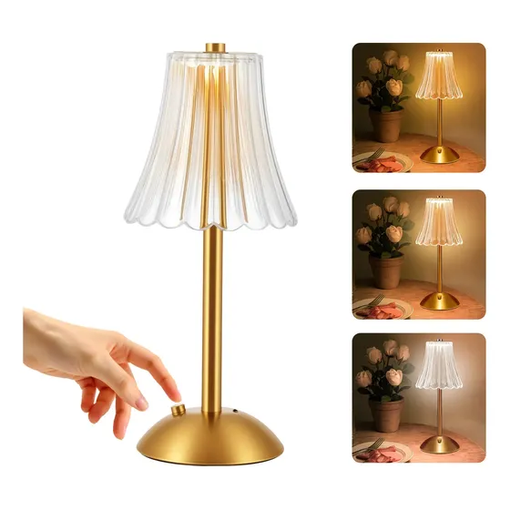 Luminária De Mesa Recarregável Abajur Sem Fio Led Luxuosa