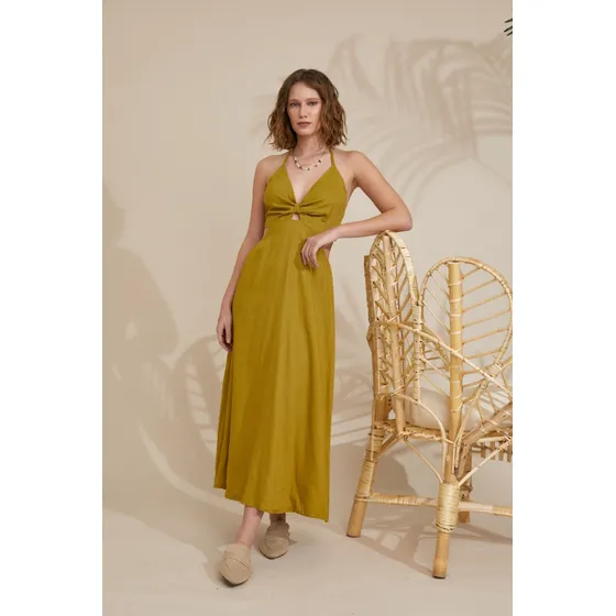 Vestido Lino Largo Rimmel
