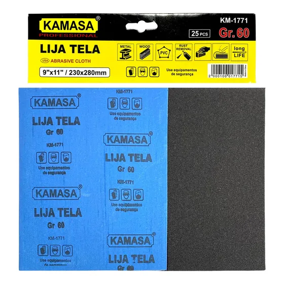 Pliego Lija De Tela Esmeril Al Agua 25 Pcs 230x280mm Kamasa 60