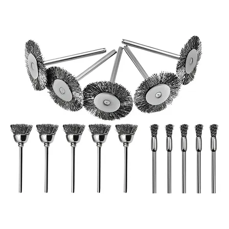Kit Dokpav 15 Escovas Fio de Aço Mini Micro Retífica para Furadeira