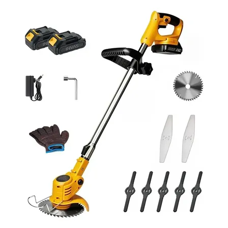 Roçadeira Aparador Grama 2 Bateria 18v Recarregável Profissional Portáti 11500rpm, Lâmina De 150mm Com Acessórios