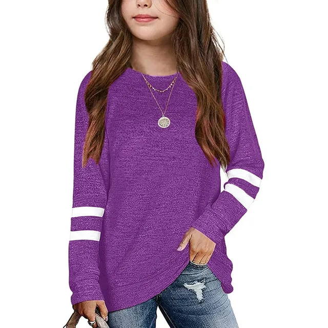 Camisa Casual Manga Larga Cuello Redondo Raya Suelta Para E