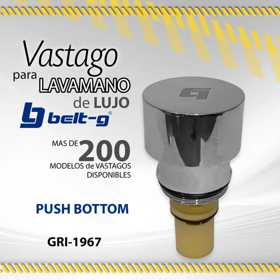 Vastago Belt-g P/lavamano Push Bottom D Lujo Gri-1967/ 10927