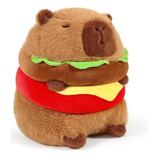 Peluche Capibara Hamburguesa Café Suave Y Esponjoso Peluche Capibara Hamburguesa Café Suave Y Esponjoso