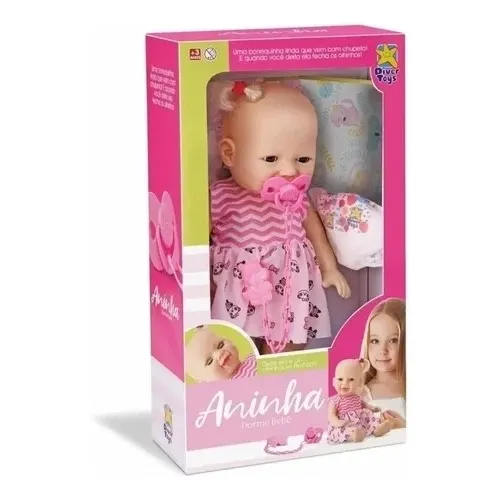 Menina Boneca Aninha Dorme Dorme Abre E Fecha Os Olhos