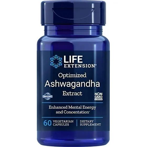 Life Extension Ashwagandha Patentada Y Estandarizada Premium 60 Cápsulas Vegetarianas