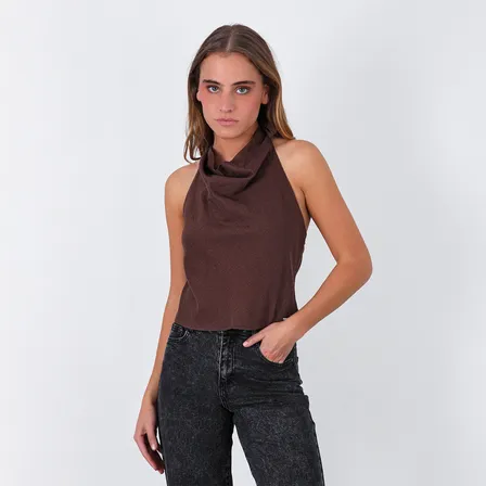 Top Halter Café Mujer Raindoor