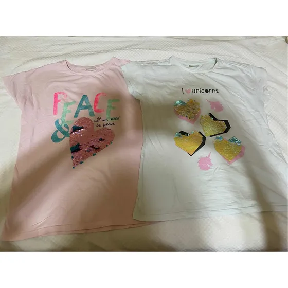 Franelas Lefties Niña Talla 11/12. Usadas.