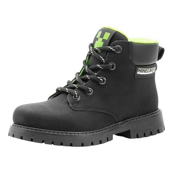 Botas Para Niño Minecraft Resistentes Creeper Ligeras Negro