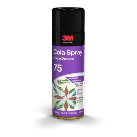 Cola Adesivo Spray Cola E Descola 3m 75 Reposicionavel 300g Cola Adesivo Spray Cola E Descola 3m 75 Reposicionavel 300g