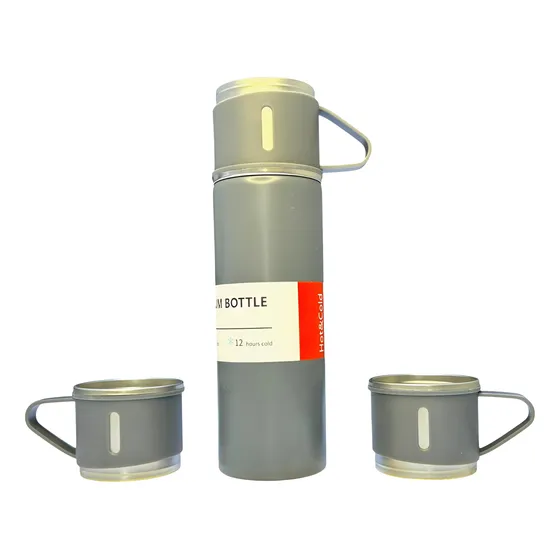 Termo 500ml Acero Con 3 Tazas Vacuum