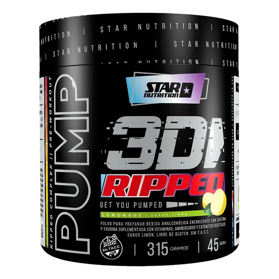 Pump 3d Ripped Star Nutrition Pre Entreno + Quemador 315g